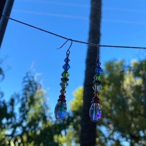 Handmade Swarovski crystal and glass bead earrings :)